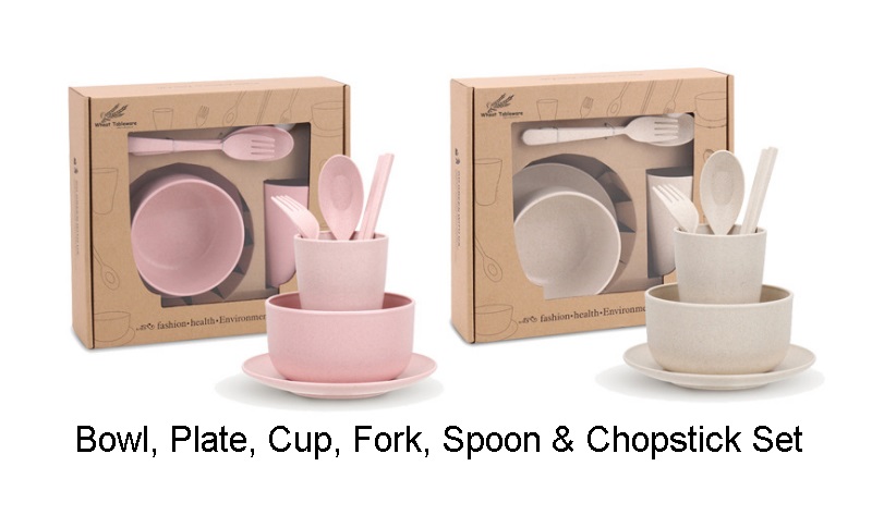 Straw Wheat Personal Utensil Set - SW313 (image for) Straw Wheat Personal Utensil Set - SW313